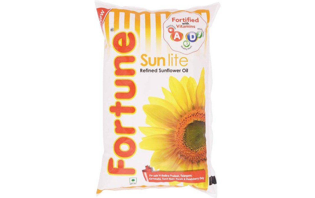 Fortune Sun Lite Refined Sunflower Oil   Pack  1 litre
